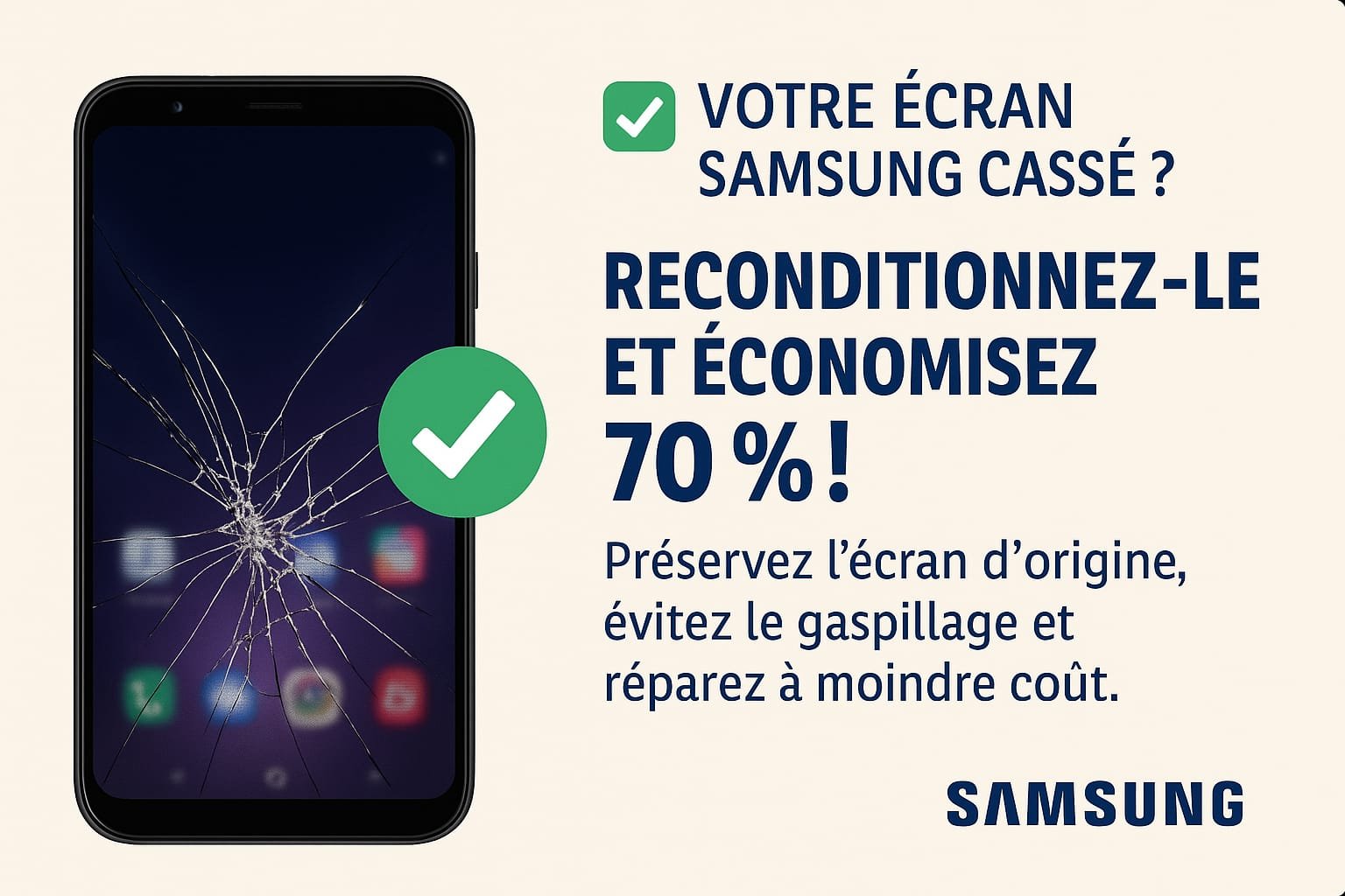 Réparation écran samsung cassé