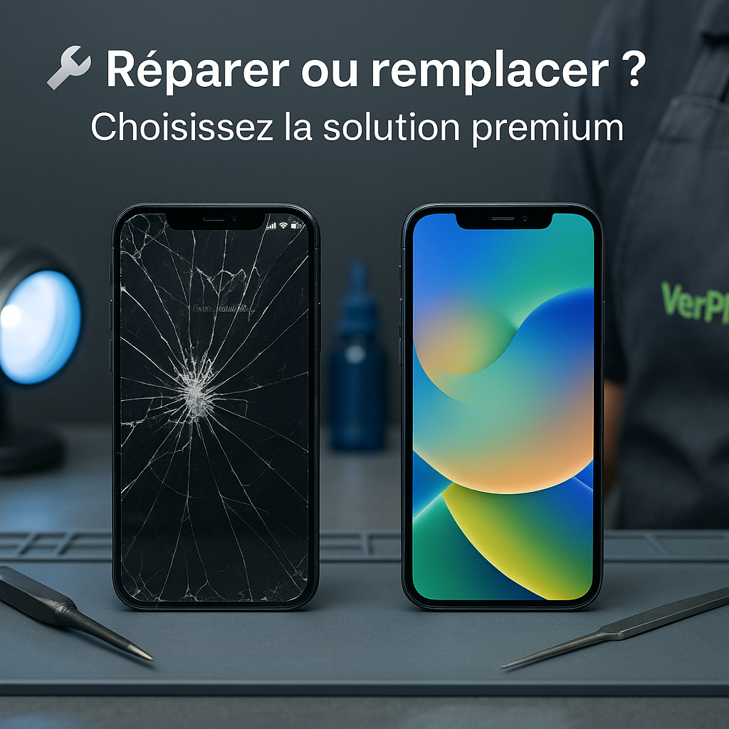 Réparation vitre smartphone premium – écran cassé reconditionné chez VerPhone