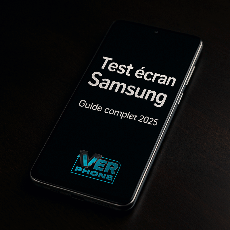 Smartphone Samsung en test écran avec le code secret *#0*# pour reconditionnement d’écran