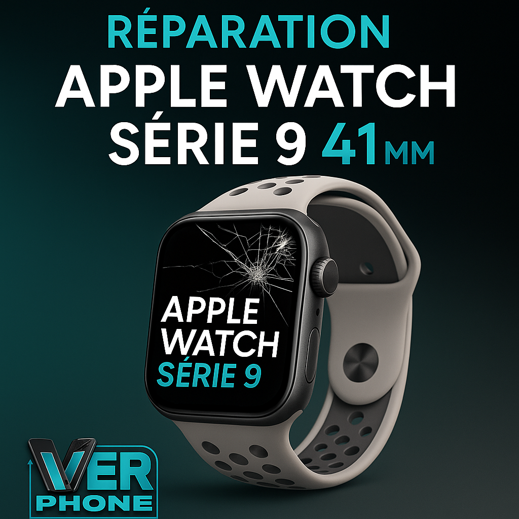 Réparation Apple Watch Série 9 41 MM avec écran cassé ou batterie faible chez VerPhone